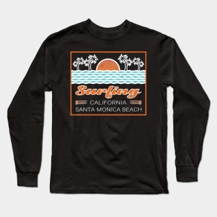Surfing California Santa Monica Long Sleeve T-Shirt
